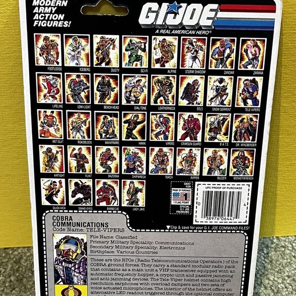 VINTAGE HASBRO GI JOE 1985 “Cobra Communications” 36 Back Figure Misp Hi Grade! - Picture 3 of 3